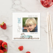 Serviette En Papier Race Car 1er Anniversaire Photo (En situation)