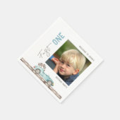 Serviette En Papier Race Car 1er Anniversaire Photo (Coin)