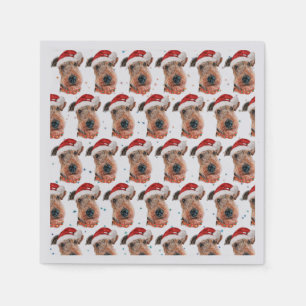 Serviette En Papier Race de chien Airedale Terrier Noël