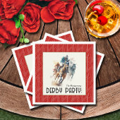 Serviette En Papier Race Horaires Derby Party Rouge