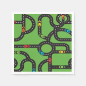 Serviette En Papier Race Track Boys 4th Birthday Green (Devant)