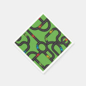 Serviette En Papier Race Track Boys 4th Birthday Green (Coin)
