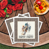 Serviette En Papier Racehores Derby Party Brown