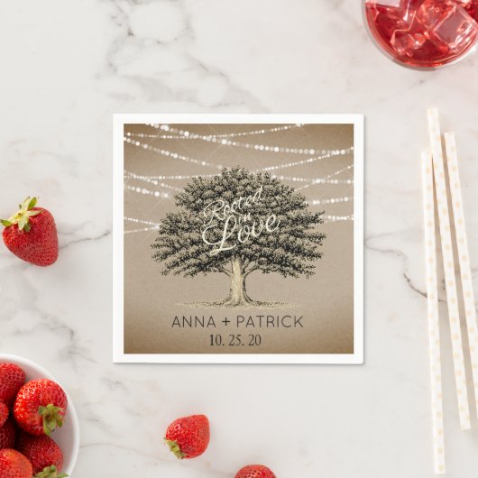 Serviette En Papier Racine dans Love Rustic Tree String Mariage (En situation)