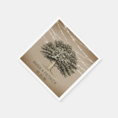 Serviette En Papier Racine dans Love Rustic Tree String Mariage (Coin)