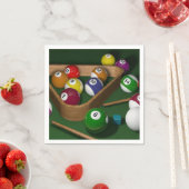 Serviette En Papier "Rack'em up", jeu de billard (En situation)