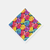 Serviette En Papier Radiant rainbow roses, floral pattern (Coin)