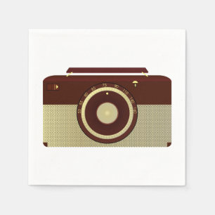 Serviette En Papier Radio Brown Rétro Et Antique Or