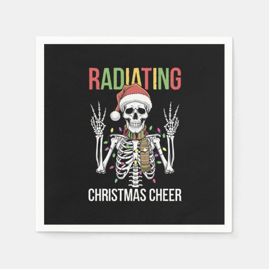 Serviette En Papier Radiologie Noël Père Noël Skeleton Xray Technicien (Devant)