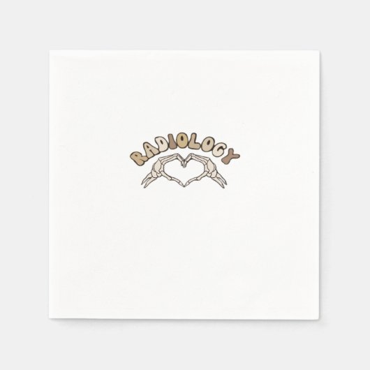 Serviette En Papier Radiologie Squelette Coeur Mains Classique (Devant)