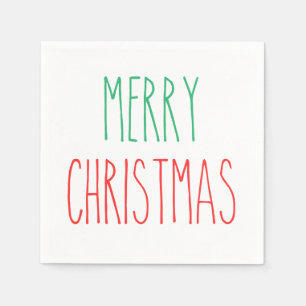Serviette En Papier RAE DUNN Inspiré Joyeux Noël rouge et vert