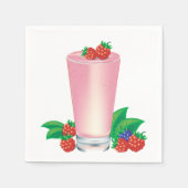 Serviette En Papier Rafraîchir Berry Smoothie Boisson Rose (Devant)