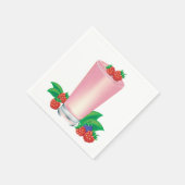 Serviette En Papier Rafraîchir Berry Smoothie Boisson Rose (Coin)