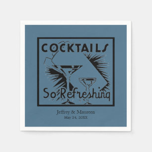 Serviette En Papier Rafraîchir les cocktails Turquoise Blue Party
