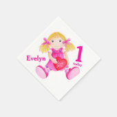 Serviette En Papier Rag poupée art filles 1er Anniversaire serviettes (Coin)