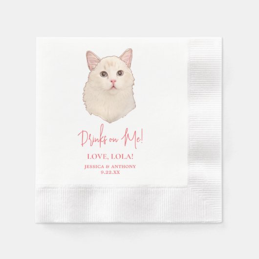 Serviette En Papier Ragdoll Chat Boissons personnalisées sur moi (Devant)