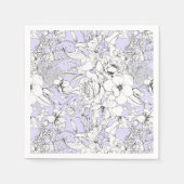 Serviette En Papier Raie eucalyptus rose romantique tirant lilas (Devant)