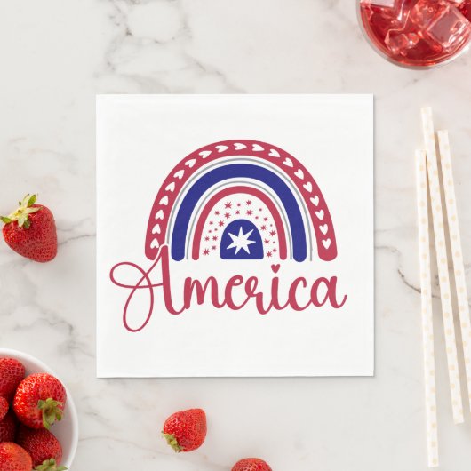 Serviette En Papier Rainbow America (En situation)