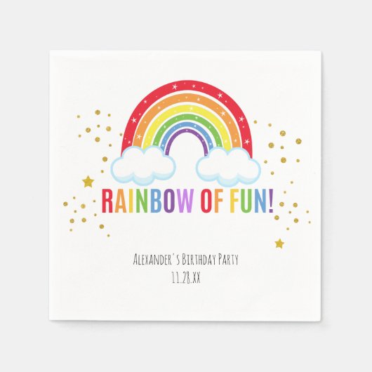 Serviette En Papier Rainbow Anniversday Party Papier Napkin (Devant)