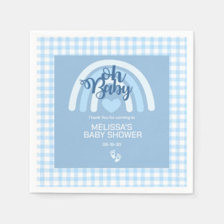 Serviette En Papier Rainbow Baby Boys Personnalisé Blue Heart