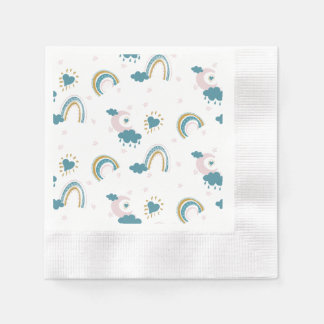 Serviette En Papier Rainbow Baby Pastel Motif - Grossiste
