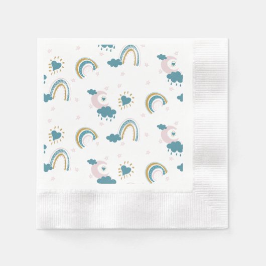 Serviette En Papier Rainbow Baby Pastel Motif - Grossiste (Devant)