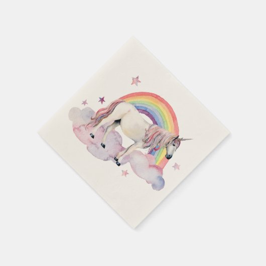 Serviette En Papier Rainbow Balloons Unicorn rose fête d'anniversaire (Coin)