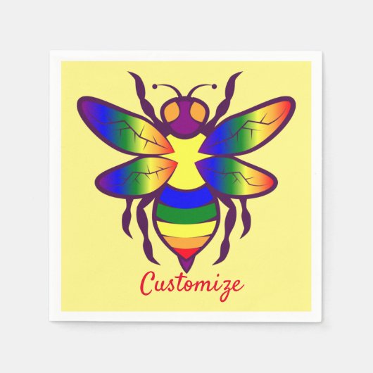 Serviette En Papier Rainbow Bee Thunder_Cove  (Devant)