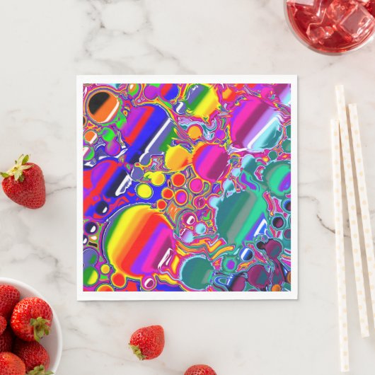 Serviette En Papier Rainbow Blast Art Abstrait (En situation)