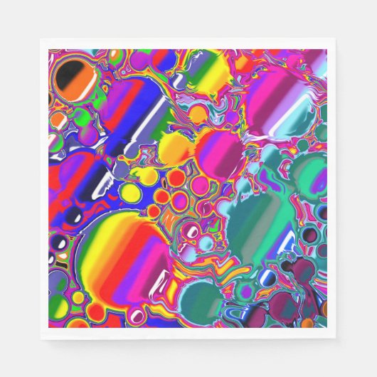 Serviette En Papier Rainbow Blast Art Abstrait (Devant)