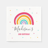 Serviette En Papier Rainbow Bright Birday Party (Devant)