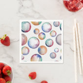 Serviette En Papier Rainbow Bubbles Napkin (En situation)