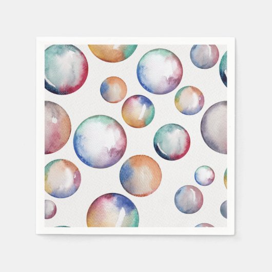 Serviette En Papier Rainbow Bubbles Napkin (Devant)
