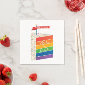 Serviette En Papier Rainbow Cake Joyeux anniversaire Faire un voeu (En situation)