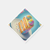 SERVIETTE EN PAPIER " RAINBOW CAKE SLICE " (Coin)