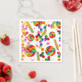 Serviette En Papier Rainbow Candy Sweet fête d'anniversaire Candyland (En situation)