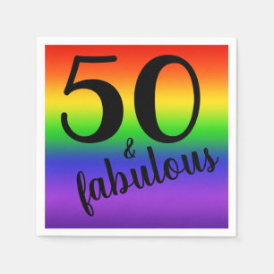 Serviette En Papier Rainbow Cinquante et fabuleux 50e anniversaire