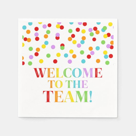 Serviette En Papier Rainbow Confetti Bienvenue dans l'équipe (Devant)