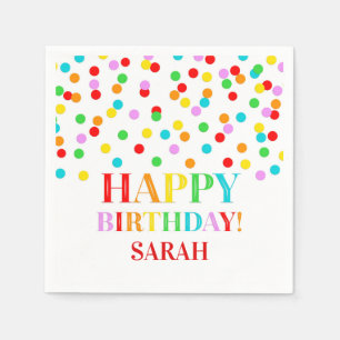 Serviette En Papier Rainbow Confetti fête d'anniversaire