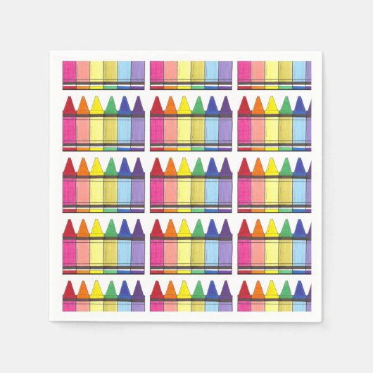 Serviette En Papier Rainbow Crayons Artist Art Class Anniversaire (Devant)
