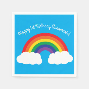 Serviette En Papier Rainbow Cute Kid's Birthday Party