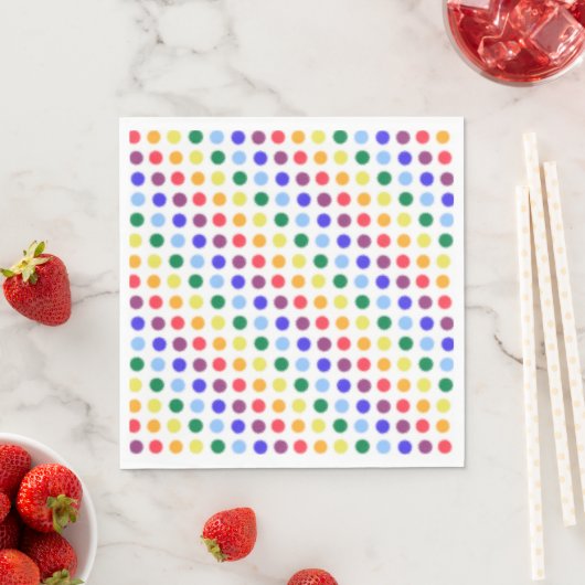 Serviette En Papier Rainbow Dot Confetti (En situation)
