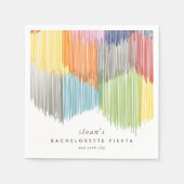 Serviette En Papier Rainbow Fiesta moderne Fringe Bachelorette (Devant)