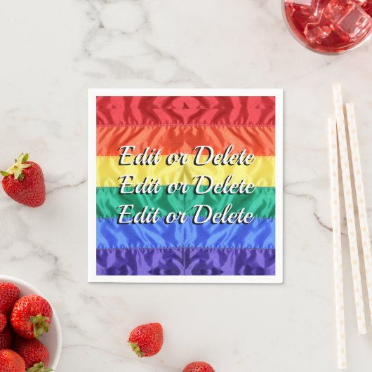 Serviette En Papier Rainbow Flag LGBT LGBTQ+ amour texte personnalisé  (En situation)