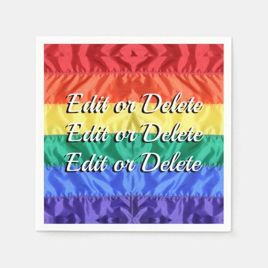Serviette En Papier Rainbow Flag LGBT LGBTQ+ amour texte personnalisé  (Devant)