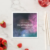 Serviette En Papier Rainbow Galaxy Anniversaire (En situation)