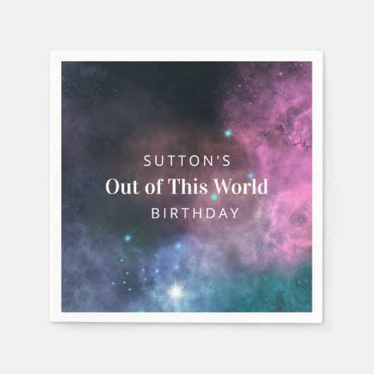 Serviette En Papier Rainbow Galaxy Anniversaire (Devant)