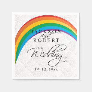 Serviette En Papier Rainbow Gay - Notre jour de mariage