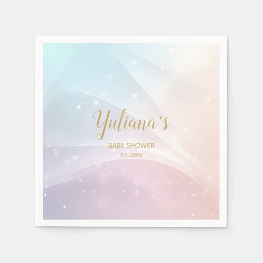 Serviette En Papier Rainbow Gradient Invitation | Elegant Pastel Spark (Devant)