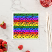 Serviette En Papier Rainbow Heart Motif (En situation)